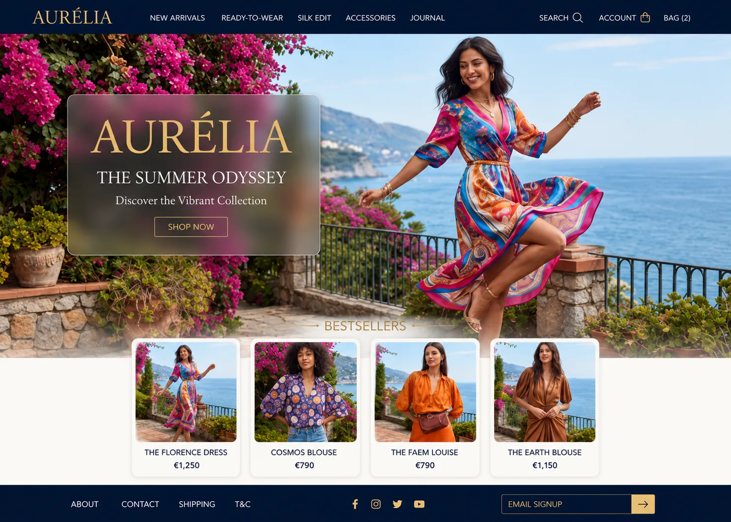 Aurélia - Luxury Resortwear and High-Fashion Apparel eCommerce